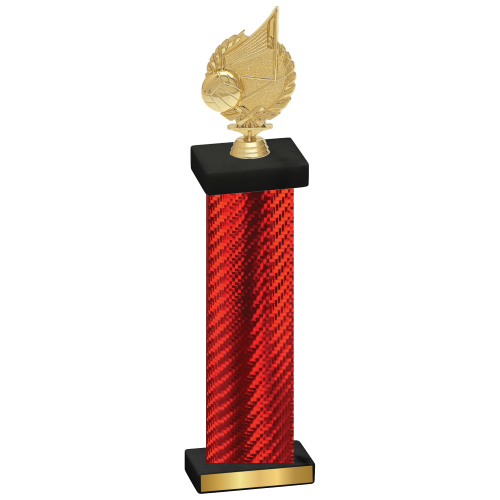 Single Red Carbon Fiber Volleyball Trophy