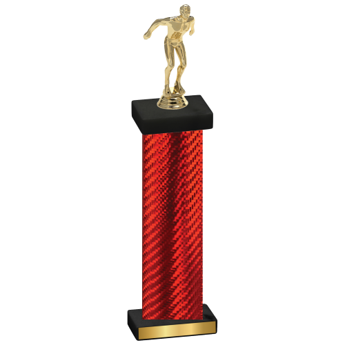 Single Red Carbon Fiber Swimming Trophy