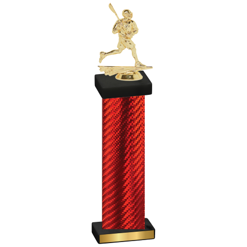 Single Red Carbon Fiber Lacrosse Trophy