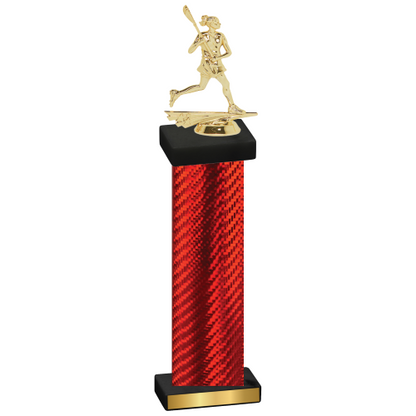 Single Red Carbon Fiber Lacrosse Trophy