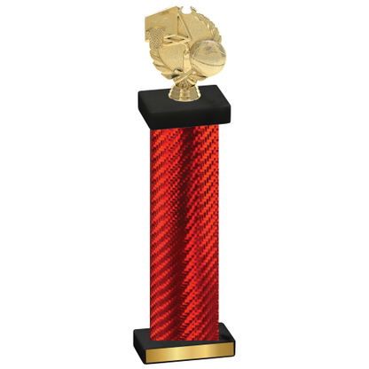 Single Red Carbon Fiber Basketball Trophy