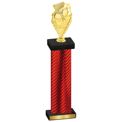 Single Red Carbon Fiber Pickleball Trophy