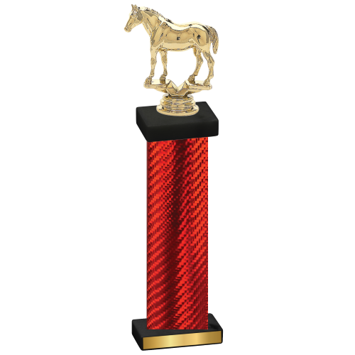 Single Red Carbon Fiber Horses Trophy