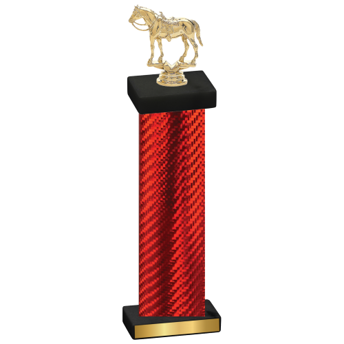 Single Red Carbon Fiber Horses Trophy