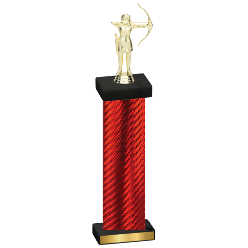 Single Red Carbon Fiber Archery Trophy