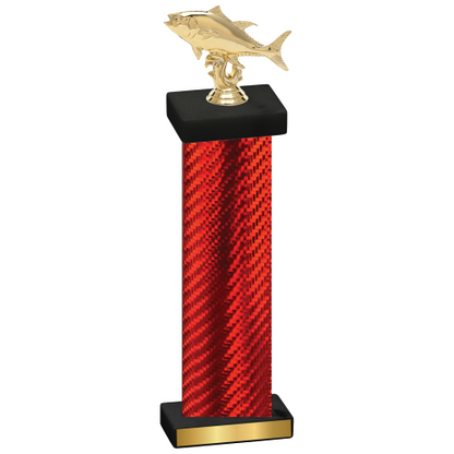 Single Red Carbon Fiber Fishing Trophy