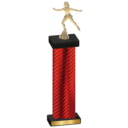 Single Red Carbon Fiber Skater Trophy