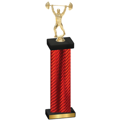 Single Red Carbon Fiber Weights Trophy