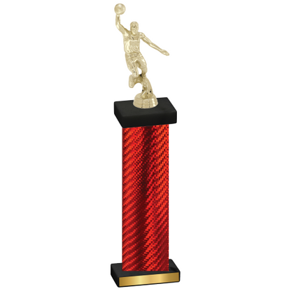 Single Red Carbon Fiber Basketball Trophy