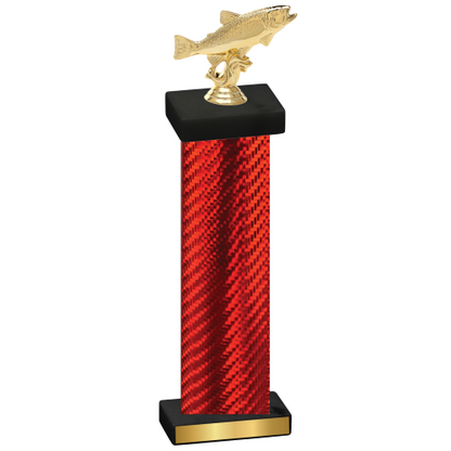 Single Red Carbon Fiber Fishing Trophy