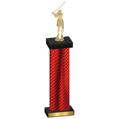 Single Red Carbon Fiber Golf Trophy