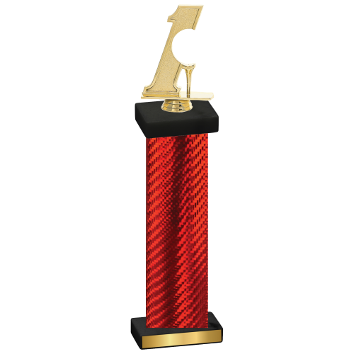 Single Red Carbon Fiber Golf Trophy