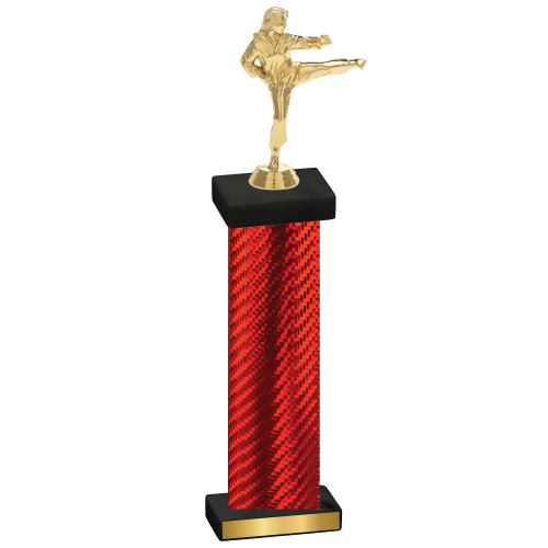 Single Red Carbon Fiber Karate Trophy