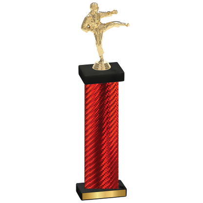 Single Red Carbon Fiber Karate Trophy