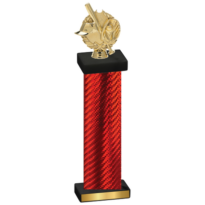 Single Red Carbon Fiber Baseball Trophy