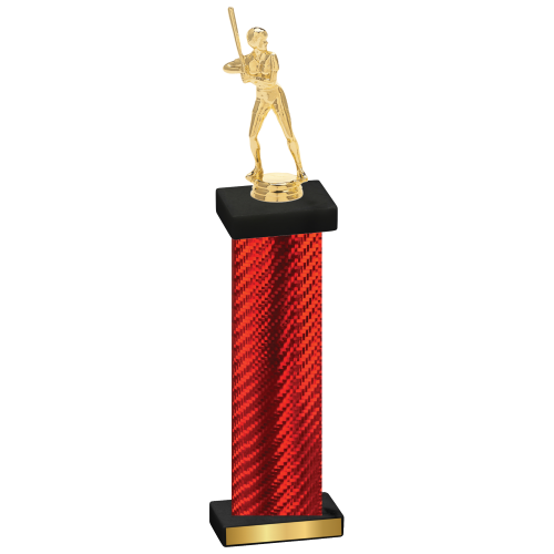 Single Red Carbon Fiber Softball Trophy