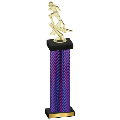 Single Purple Carbon Fiber Football Trophy