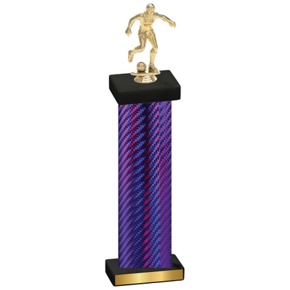 Single Purple Carbon Fiber Soccer Trophy