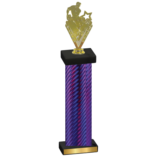 Single Purple Carbon Fiber Rugby Trophy