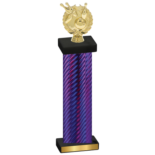 Single Purple Carbon Fiber Bowling Trophy