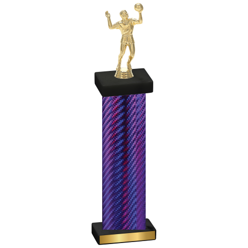 Single Purple Carbon Fiber Volleyball Trophy