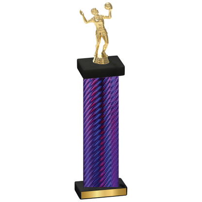 Single Purple Carbon Fiber Volleyball Trophy