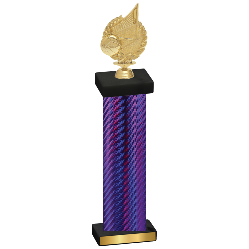 Single Purple Carbon Fiber Volleyball Trophy