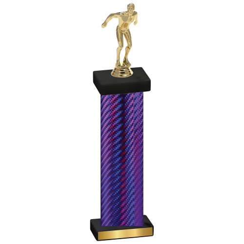 Single Purple Carbon Fiber Swimming Trophy