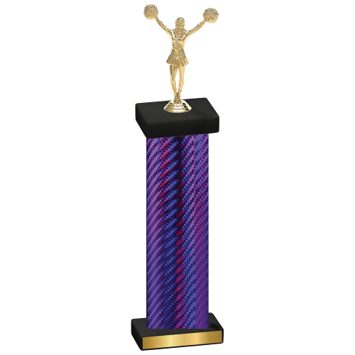 Single Purple Carbon Fiber Cheerleading Trophy