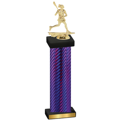 Single Purple Carbon Fiber Lacrosse Trophy