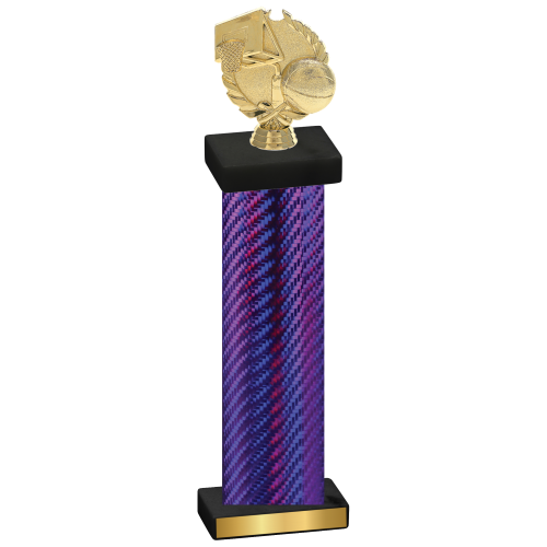 Single Purple Carbon Fiber Basketball Trophy