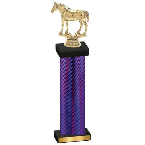 Single Purple Carbon Fiber Horses Trophy