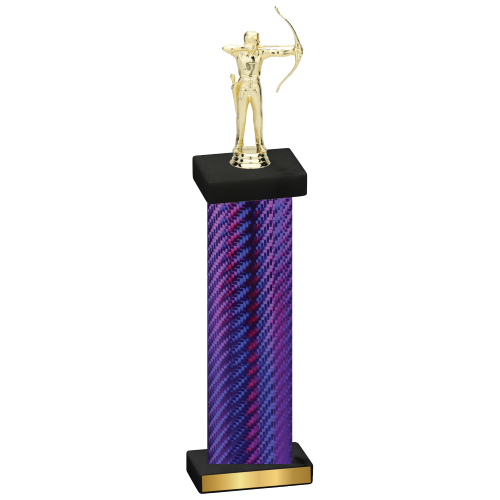 Single Purple Carbon Fiber Archery Trophy