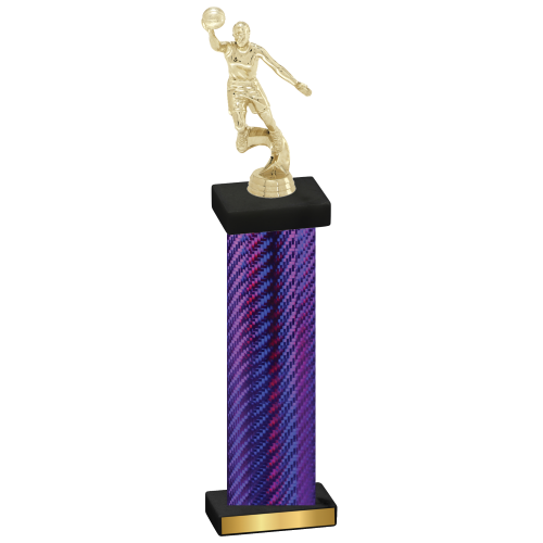 Single Purple Carbon Fiber Basketball Trophy