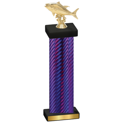 Single Purple Carbon Fiber Fishing Trophy