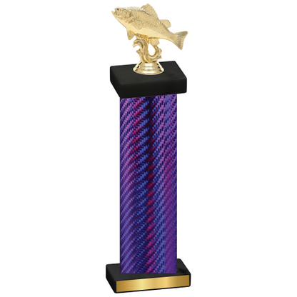 Single Purple Carbon Fiber Fishing Trophy