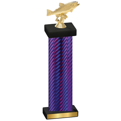 Single Purple Carbon Fiber Fishing Trophy