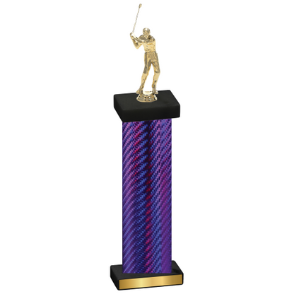 Single Purple Carbon Fiber Golf Trophy