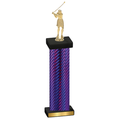 Single Purple Carbon Fiber Golf Trophy