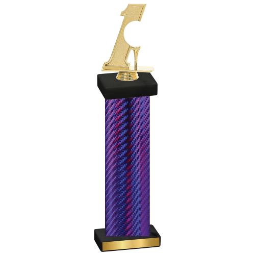 Single Purple Carbon Fiber Golf Trophy