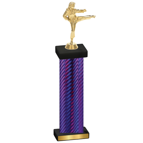 Single Purple Carbon Fiber Karate Trophy