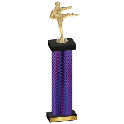 Single Purple Carbon Fiber Karate Trophy