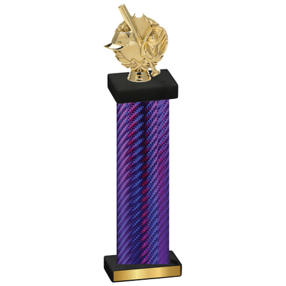 Single Purple Carbon Fiber Baseball Trophy