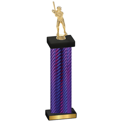 Single Purple Carbon Fiber Baseball Trophy