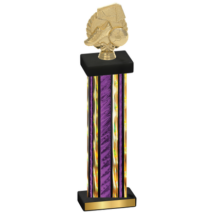 Single Purple Glacier Soccer Trophy