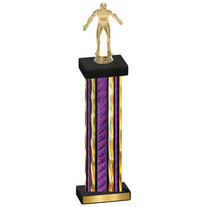 Single Purple Glacier Wrestling Trophy