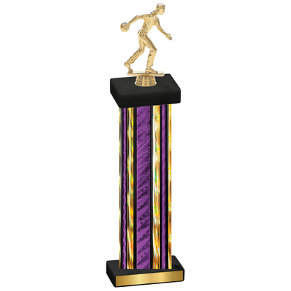 Single Purple Glacier Bowling Trophy