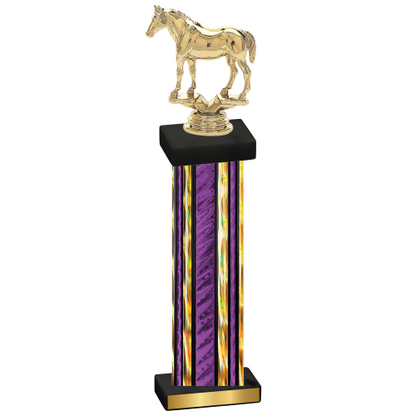 Single Purple Glacier Horses Trophy