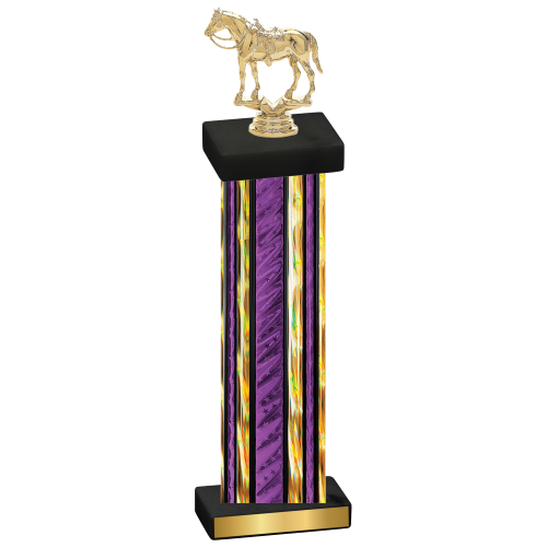 Single Purple Glacier Horses Trophy