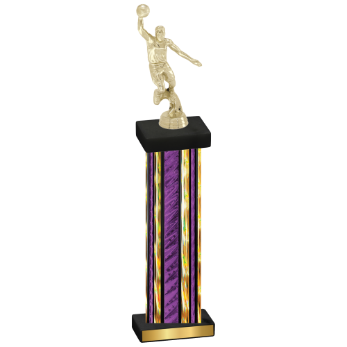 Single Purple Glacier Basketball Trophy